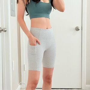 Baleaf | High Waist Biker Shorts | Pockets | Light Gray | Size XS | EUC